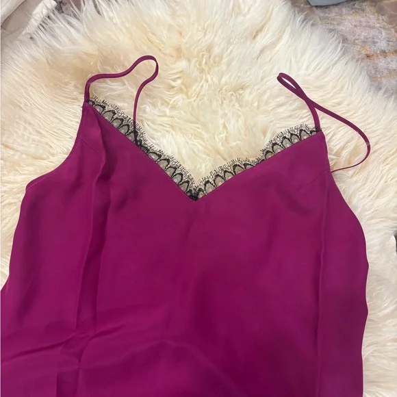 Kiki de Montparnasse Burgundy Lace Trim dress
